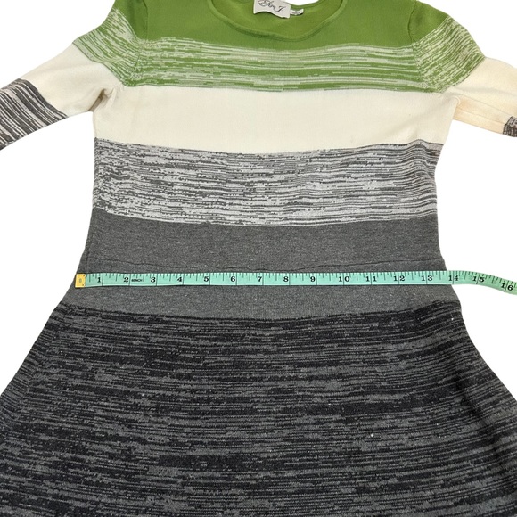 Eliza J Multicolor Stripe Knit Long Sleeve Fit & Flare Sweater Dress, Size Small - Picture 7 of 11